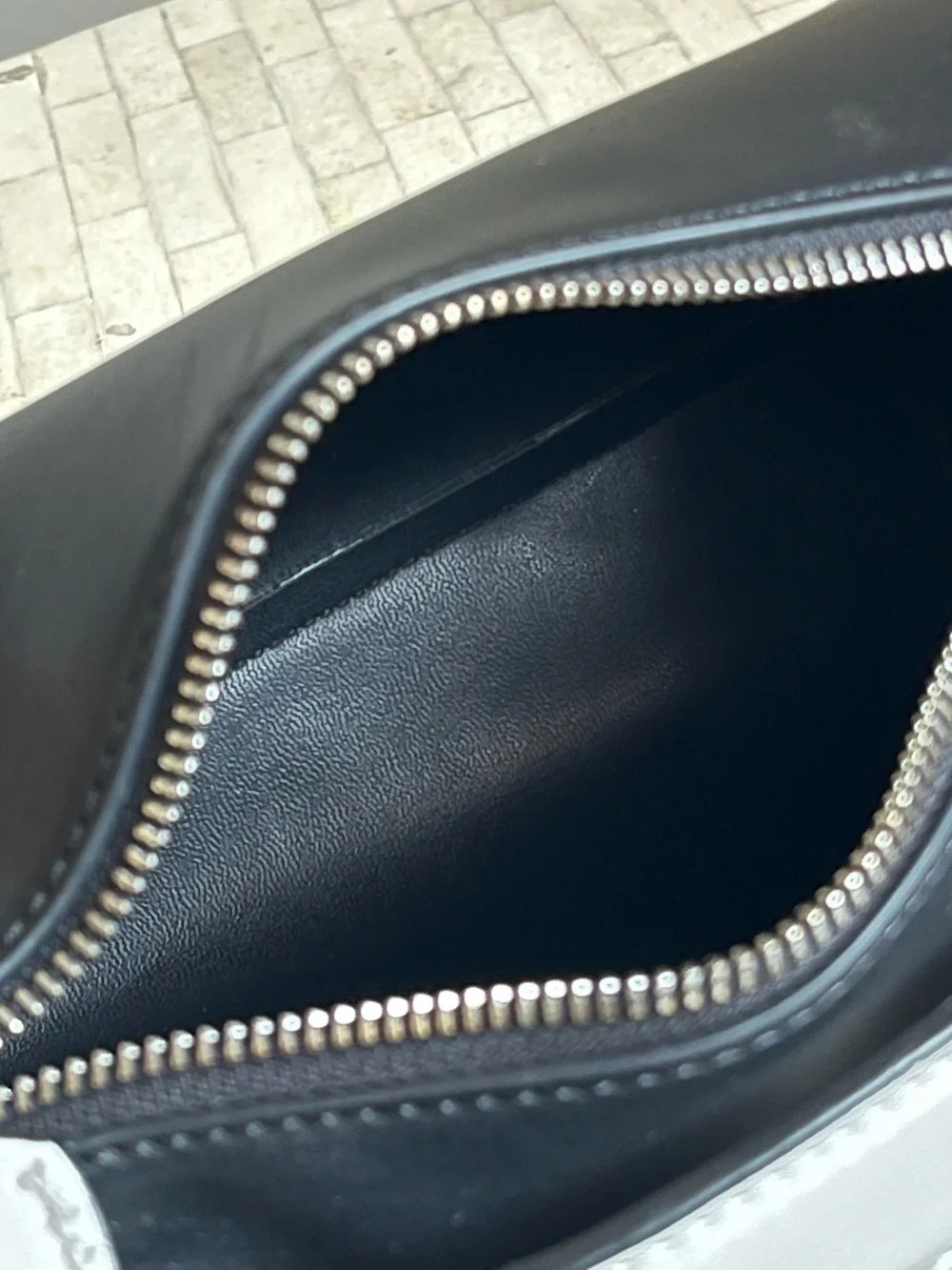Upper West Side Barrel Bag Vegan Leather Adjustable/Removable Strap Black/Gray - Picture 5 of 16